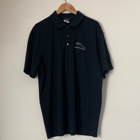 Nike Dri Fit XL Jaguar Car Model Logo Short Sleeve Black Polo Golf Shirt - Picture 1 of 8